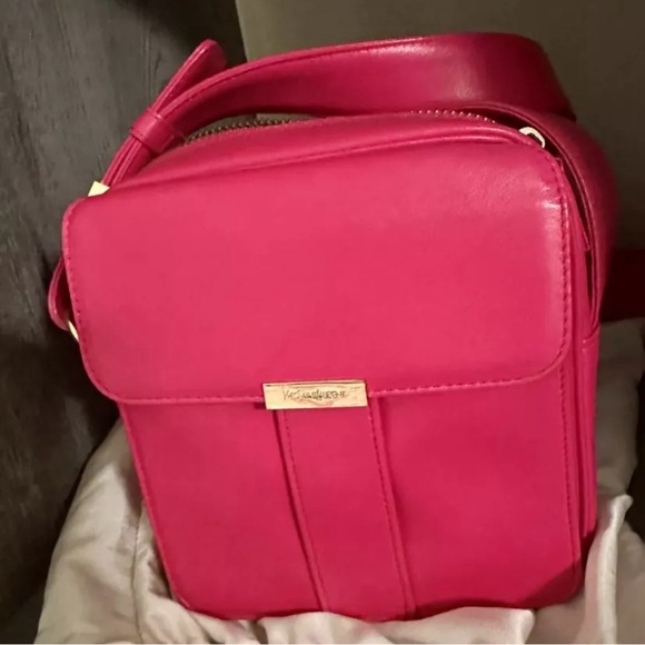 Vintage Yves Saint Laurent/YSL Hot Pink Crossbody - Picture 9 of 10